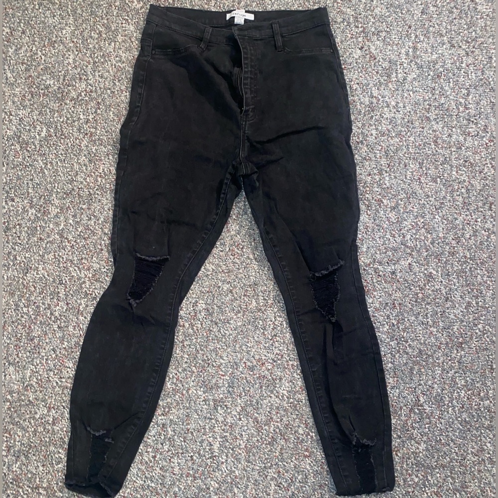 Refuge Black Distressed High-Rise Jeans